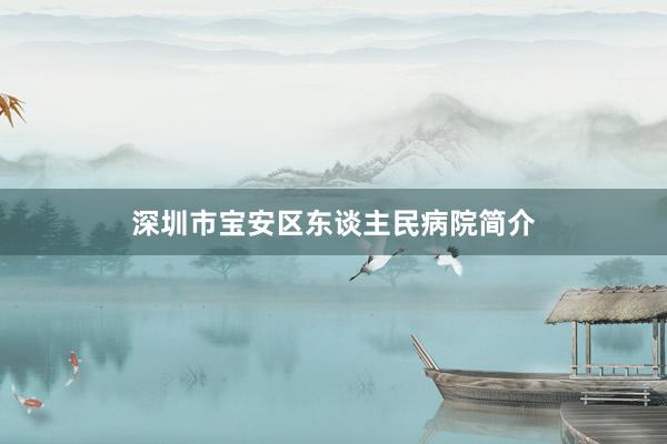 深圳市宝安区东谈主民病院简介